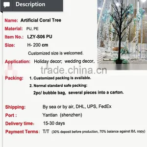 New Style Wedding Stage Setting Centerpieces Showcase Decorations Artificial Coral Branch thumbnail-2