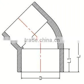 HIGH QUANLITY 45 DEG ELBOW OF PVC GB INDUSTRIAL PRESSURE PIPES & FITTINGS FOR WATER SUPPLY thumbnail-2