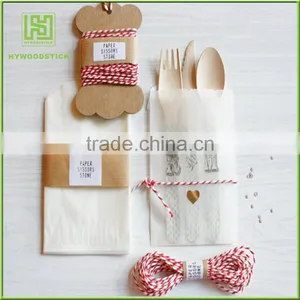 48pc Wooden Cutlery Set - Disposable Biodegradable Wood Forks Spoons Knives thumbnail-4