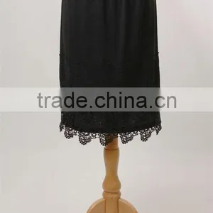 Cotton / Satin Fancy Long Skirts Wholesale Plus Size Plain Lace Slip Extenders thumbnail-3