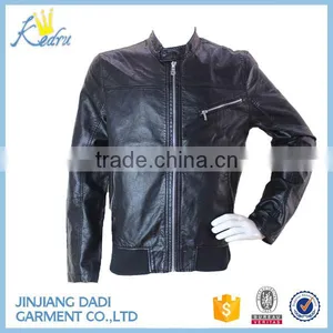 2015 New Style Black Mens Genuine Leather Jacket thumbnail-1