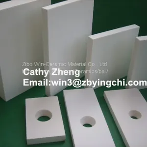 95% Al2O3 Construction Alumina Ceramic Tile for Concrete Pan Mixers thumbnail-1