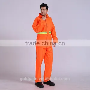 Oem Custom Reflective Yellow Keep Warm Oxford Rain Coat Waterproof Work Uniforms thumbnail-1