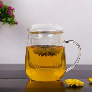 Glass Cup Kungfu Tea Cup Three Part Glass Cup Filter Glass Cup Coffee Cup Milk Cup Juice Cup for Hotel and Resturant thumbnail-1