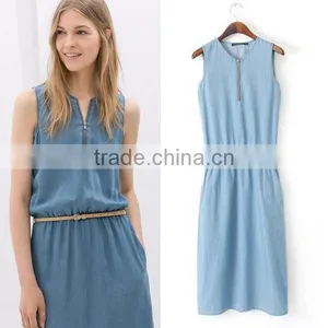 HD-D269 Wholesale Elegant Fashion Demin Women Dress/ladies Casual Dress thumbnail-1