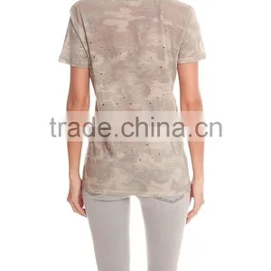 Best Selling Lady Sublimation Camo T-shirt Customized Cheap Price thumbnail-4