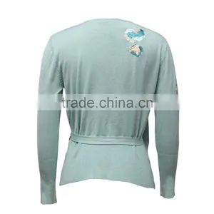 Vintage Embroidered Flowers Sweater for Old Women thumbnail-2