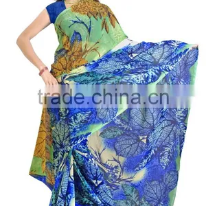 Digital Flower Printed Designer Styles Saree in Georgette Fabric thumbnail-1