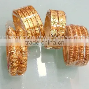 Stylish Micro Gold Plated Kadas, Wholesale Fancy Indian Kada Bangles thumbnail-1