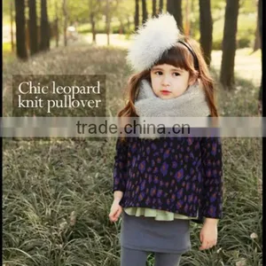 New Fashionable Round Collar Girls Sweater With Wool Mix thumbnail-1