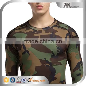 Mens Camo Fitness Clothes Compression Camouflage Sublimate Shirt Fitness Wear thumbnail-3