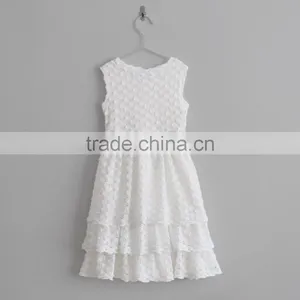 Floral Bubble Romper White Cotton Flower Girl Dress Hot Sale thumbnail-1