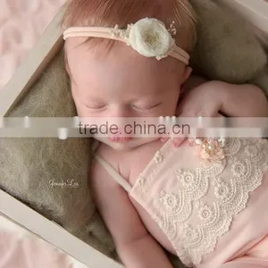 Newborn Baby Girls Lace Rompers Pink Cute Clothes Vintage Lace Rompers thumbnail-1