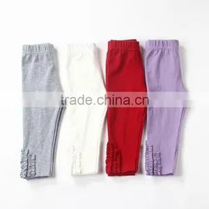 Hot Fashion Baby Leggings Girls Ruffled Panties Wholesale Knit Baby Girl Pants thumbnail-1