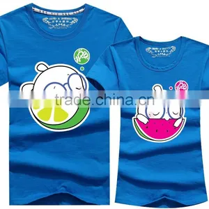 100% Pure Cotton Round Neck Fashion Design Couple T Shirts thumbnail-1