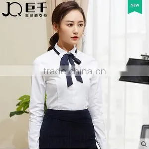 China Shirt Manufacturer Office Lady Formal Shirt for Girls Model Blouse for Uniform Women Shirt thumbnail-1