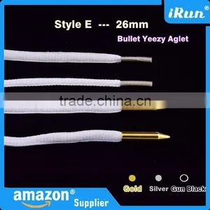 (MOQ:100pcs) High Quality Shoelace Gold/Silver/Gun Black Bullet Aglets - Lace Metal Bullet Aglet for Mids & Lows Trainers thumbnail-2