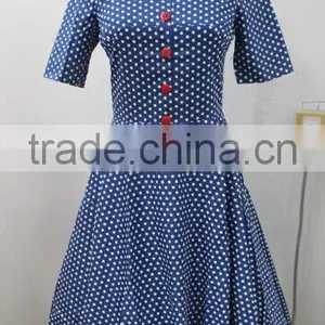Womens Vintage Style Swing 1950s 60s Retro Pinup Rockabilly Swing Office Evening Dress Tea Dress thumbnail-1