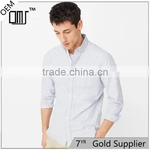 2017 OEM Men Buttoned Collar Button Closure Slim-fit Bengal Stripe Shirt thumbnail-1