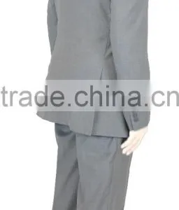NAAMS MEN'S WOOL 2 BUTTON 2 VENT SLIM FIT SUIT JACKET FLAT FRONT PANT GREY thumbnail-2