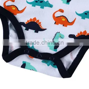 Wholesale Price Short Sleeve Summer Baby Bodysuit Baby Rompers Dinosaur Animal Pattern thumbnail-6
