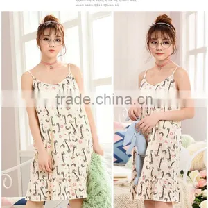 Ms Summer New Cotton Condole Belt Vest Skirt Pajamas in Nightgown Camisole Leisurewear Han Edition Dress Sexy thumbnail-5