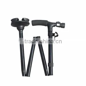 Old People Medical Get up and go Cane With Double Grab Handle and LED Walking Stick thumbnail-1