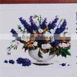3d Diy Round Diamond Rhinestone Painting 5D Cross Stitch Kit Needlework Diamond Embroidered Mosaic Lavender Flower Home Decor thumbnail-5