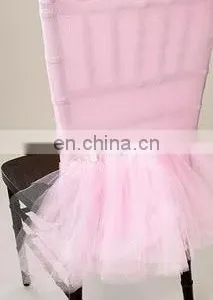 Pink Color Wedding Chair Skirt thumbnail-1