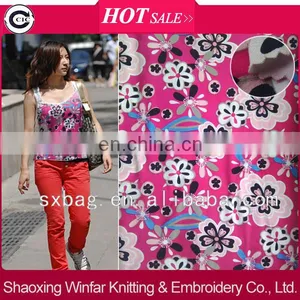 Single Jersey Knitting Spandex Flower Design Rayon Printed Fabric for Garment thumbnail-1