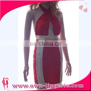 New Arrived Contrast Block Print Midi Dress Ladies Fashion Badycon Dress With Short Sleeve thumbnail-4
