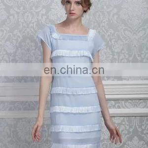 Wholesale Guangzhou Clothing Cap Sleeve Tassels Ladies Fashion Dress thumbnail-1