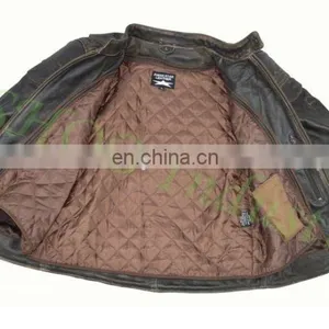 Brown Leather Motorcycle Motorbike Jacket thumbnail-3