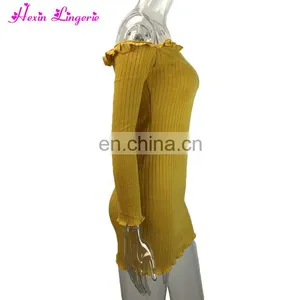 In Stocks Curvy Strapless Yellow Fitness Sexy Mid Off - Shoulder Bodycon Dress thumbnail-2