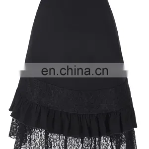 Belle Poque Vintage Women's Steampunk Gothic Clothing Gypsy Hippie High Stretchy Nylon-Cotton & Lace Skirts BP000205-1 thumbnail-3