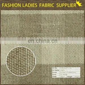 White and Grey Strip Linen Fabric for Shirt ,22.5%cotton 27.5%rayon 50%linen Linen Fabric Composition thumbnail-1