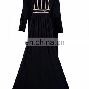 Black Color Long Abaya Burkha / Latest 2017 Lycra Stretchable Abaya With Chiffon Dupatta (dubai Abaya 2017) thumbnail-1