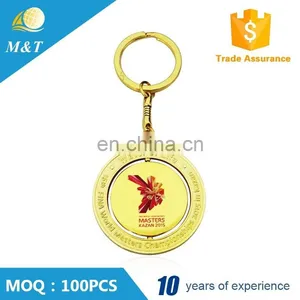 Good Quality Custom 24kt Gold Plated and Soft Enamel Metal Key Chain Holder thumbnail-2