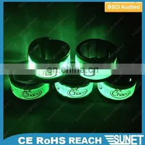 Green Color Hot Sale Glow in Dark Bracelet Arm Slap Led Band thumbnail-2