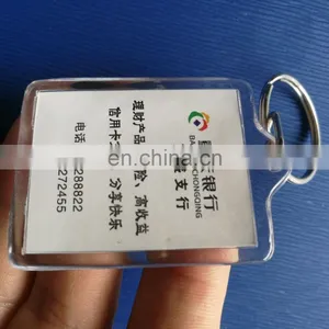Rectangle Custom Acrylic Keychain With Paper Photo Inside thumbnail-1