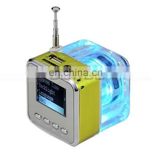 Antenna FM Radio 16G Memory MP3 Player Mobile Mini Portable Crystal Speaker thumbnail-1