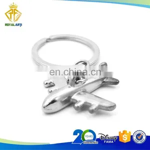 3D Custom Airplane Metal Keychain in Silver Finishing thumbnail-1