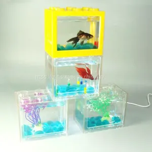 Plastic Fish Tank Farm Mini Aquarium Led Lighting Fish Tank thumbnail-4