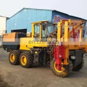 Hydraulic Six Wheel Ramming Piling and Pile Driver Guardrail Fixing Machine Ramming Piling Machine thumbnail-3