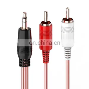 Hot Selling RCA Audio Cable 2RCA Male to 3.5mm Jack to 2 RCA AUX Cable thumbnail-7