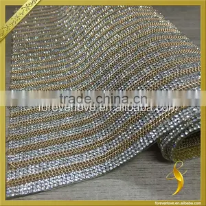 Hot Fix Rhinestone Covered Fabric Mesh Trimming Rhinestone Sheet FRM-225 thumbnail-2