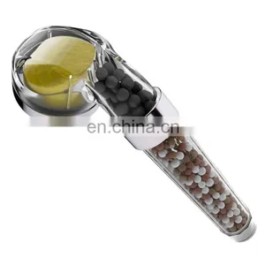 Plastic Clear Tourmaline Stone Filter vc Shower Head thumbnail-5