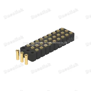 Dnenlink 3.00mm Pitch Triple Row H4.0mm Concave Contact Straight Female Header SMT Type PogoPin Header thumbnail-1