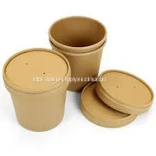 Food Packaging Paper Soup Cup Containers Supplier of Kraft Paper Bowl Disposable Eco Friendly Food Container thumbnail-1