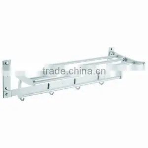 Bathroom Accessories Wall Mounted Space Aluminium Towel Shelf Bathroom Folding Towel Rack thumbnail-1